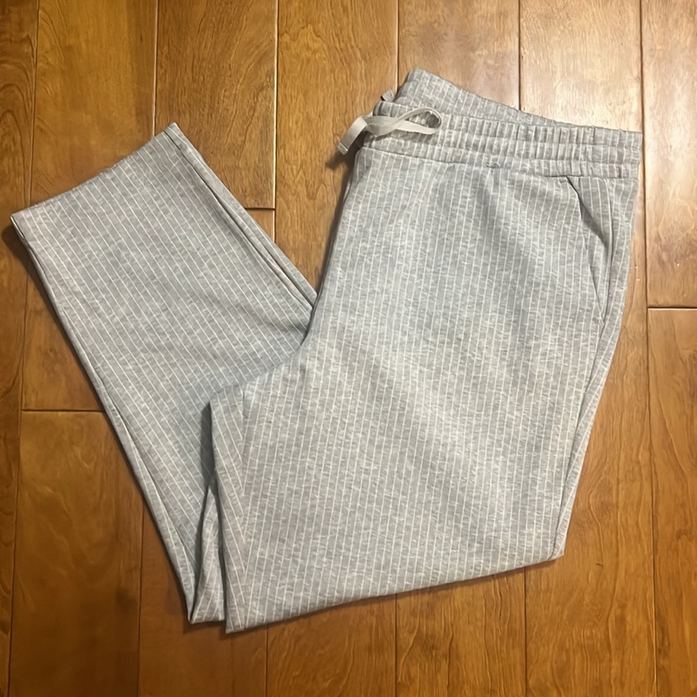 LOFT Light Gray Ribbed Drawstring Lounge Pants - Picture 10 of 11